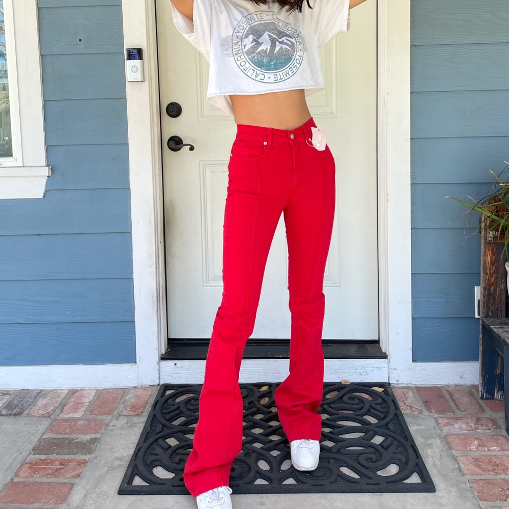 Venus Flares Mars Bar Red Jeans